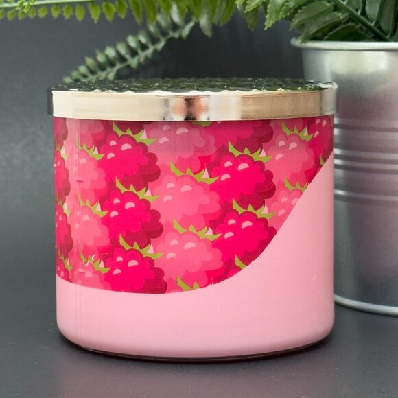 BBW Raspberry Rosé Bath & Body Works 3 Wick Candle - Picture 2 of 10